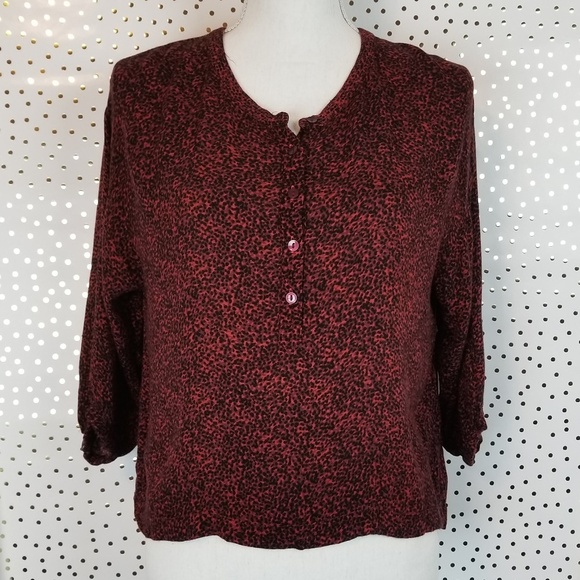 Urban Outfitters Ecote Red Animal Print Pop-Over - Picture 1 of 7
